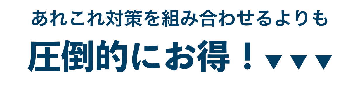 あれこれ対策を組み合わせるよりも圧倒的にお得